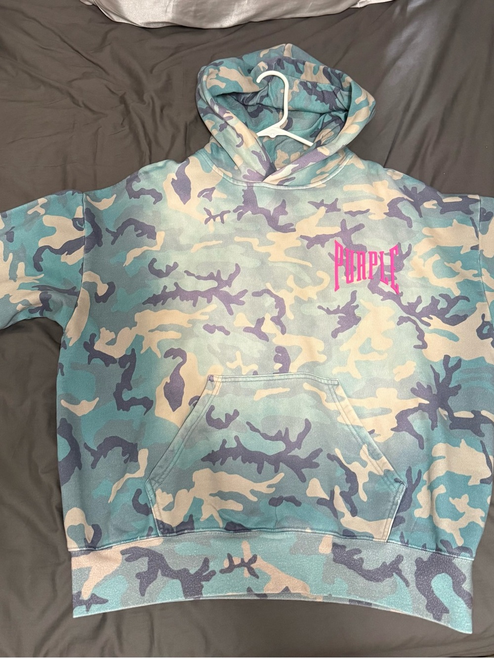 Men’s Purple Brand Hoodie. Camo print.